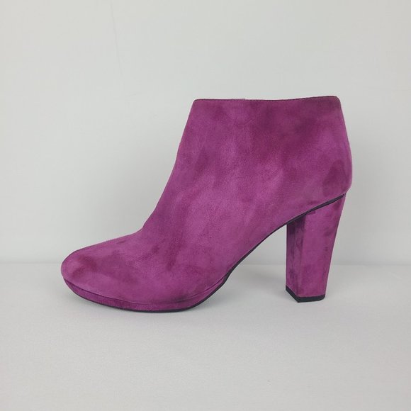 Geox Purple Suede Booties Size 10
